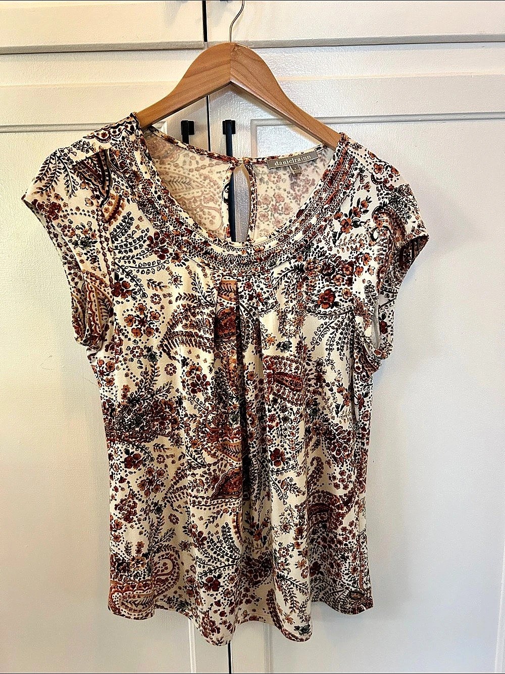 daniel rainn Paisley Blouse in Brown & Cream Like New